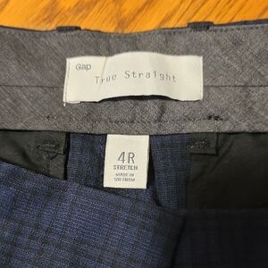 GAP True Straight Navy Plaid Dress Pants